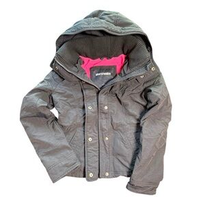 Y2K Abercrombie Navy & Pink Fleece Lined Jacket.